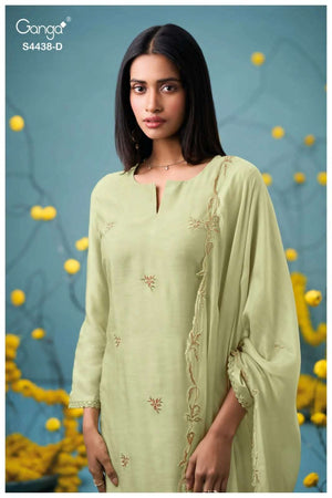 Ganga Fashion Firasha 4438 Pure Bemberg Silk Designer Dress Material - Amrah Wholesale