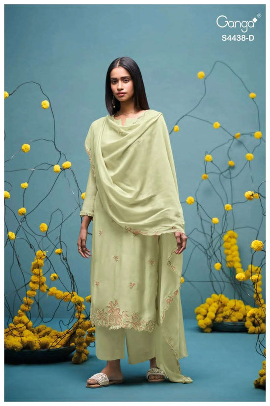 Ganga Fashion Firasha 4438 Pure Bemberg Silk Designer Dress Material