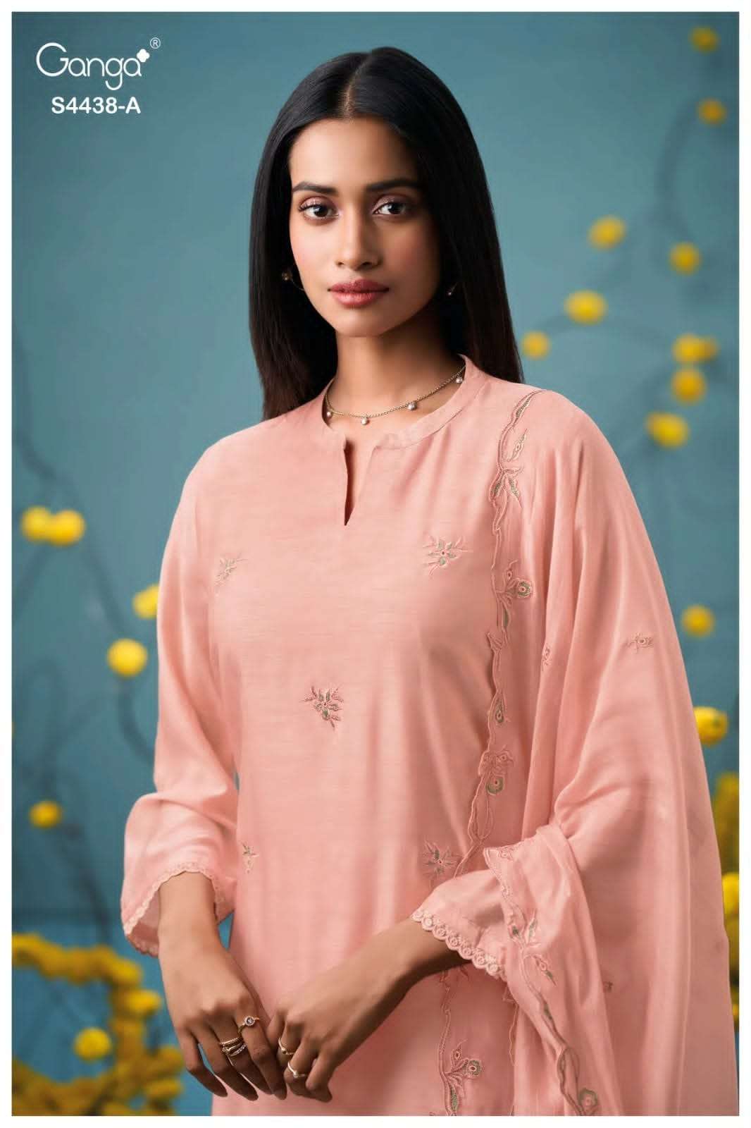 Ganga Fashion Firasha 4438 Pure Bemberg Silk Designer Dress Material