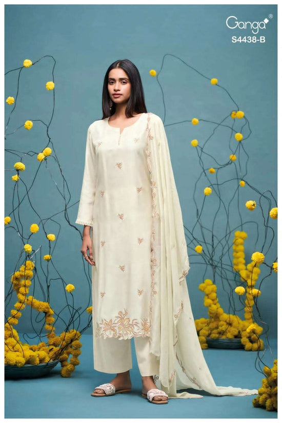 Ganga Fashion Firasha 4438 Pure Bemberg Silk Designer Dress Material