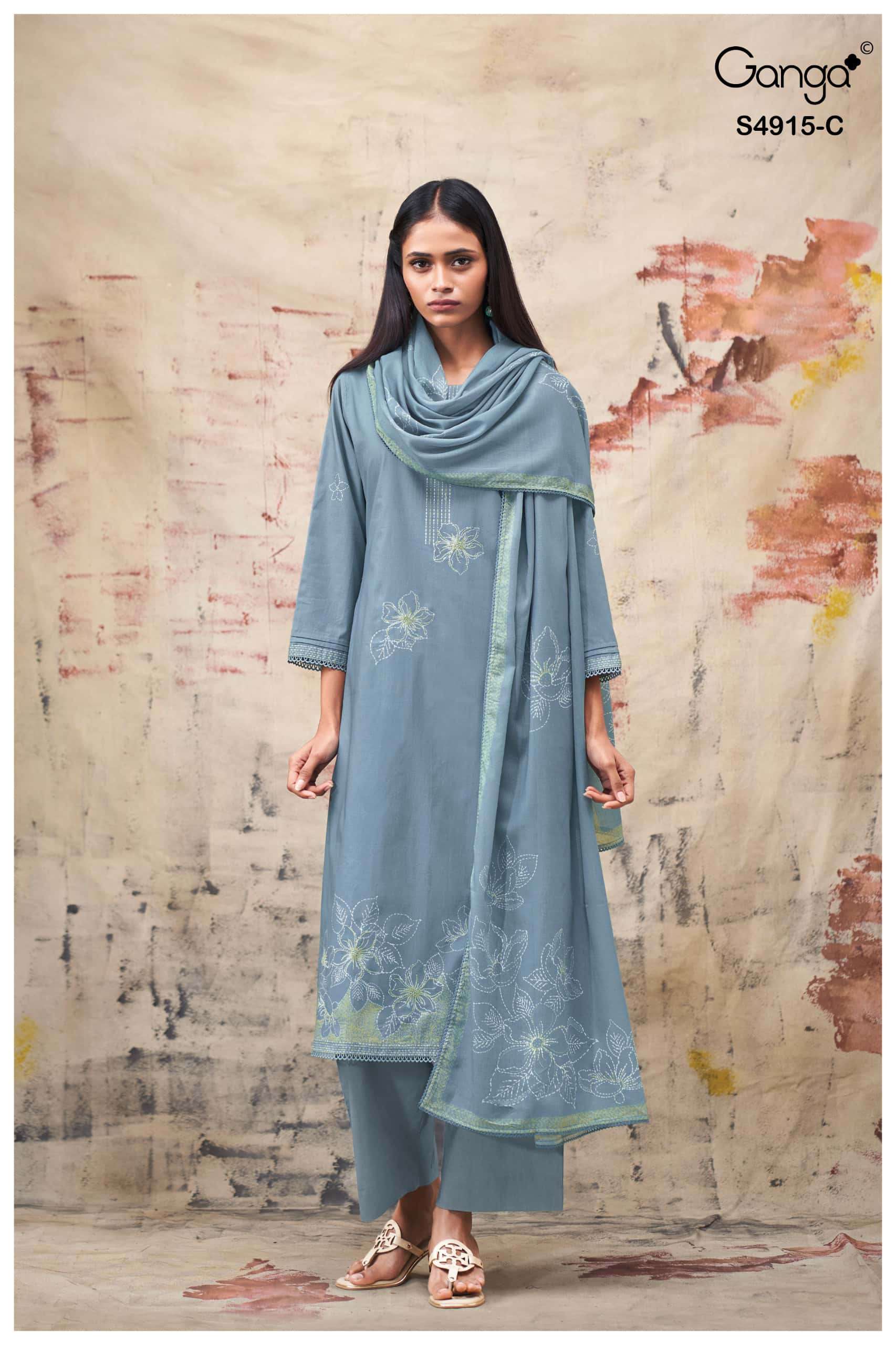 Ganga Fashion Fivanshi 4915 Premium Cotton Dress Material