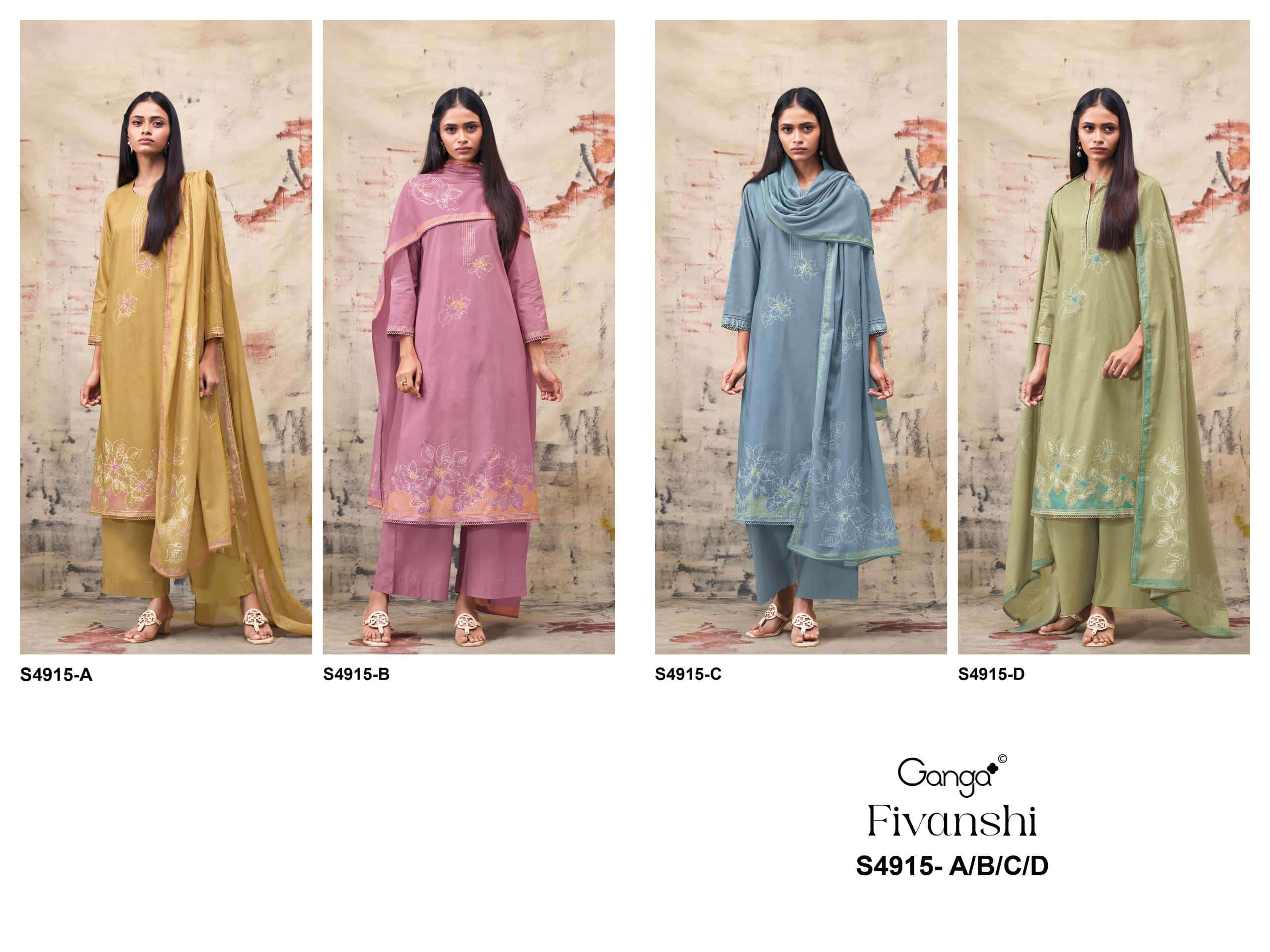 Ganga Fashion Fivanshi 4915 Premium Cotton Dress Material