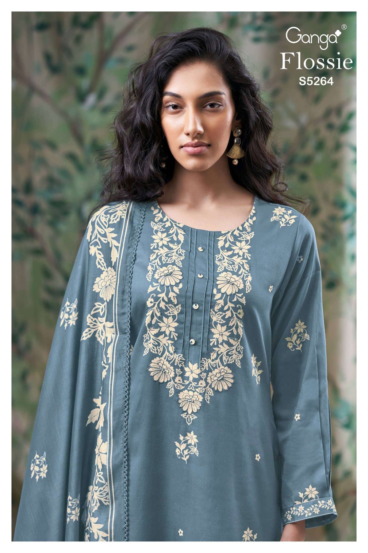 Ganga Fashion Flossie 5264 Pure Wool Pashmina Dress Material