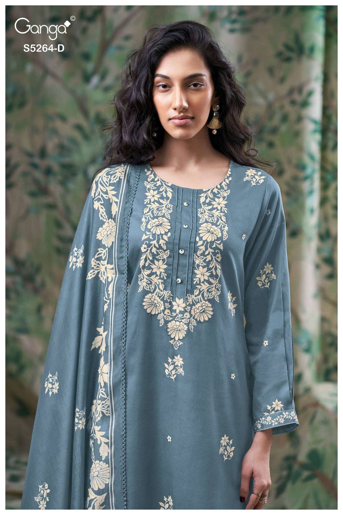 Ganga Fashion Flossie 5264 Pure Wool Pashmina Dress Material