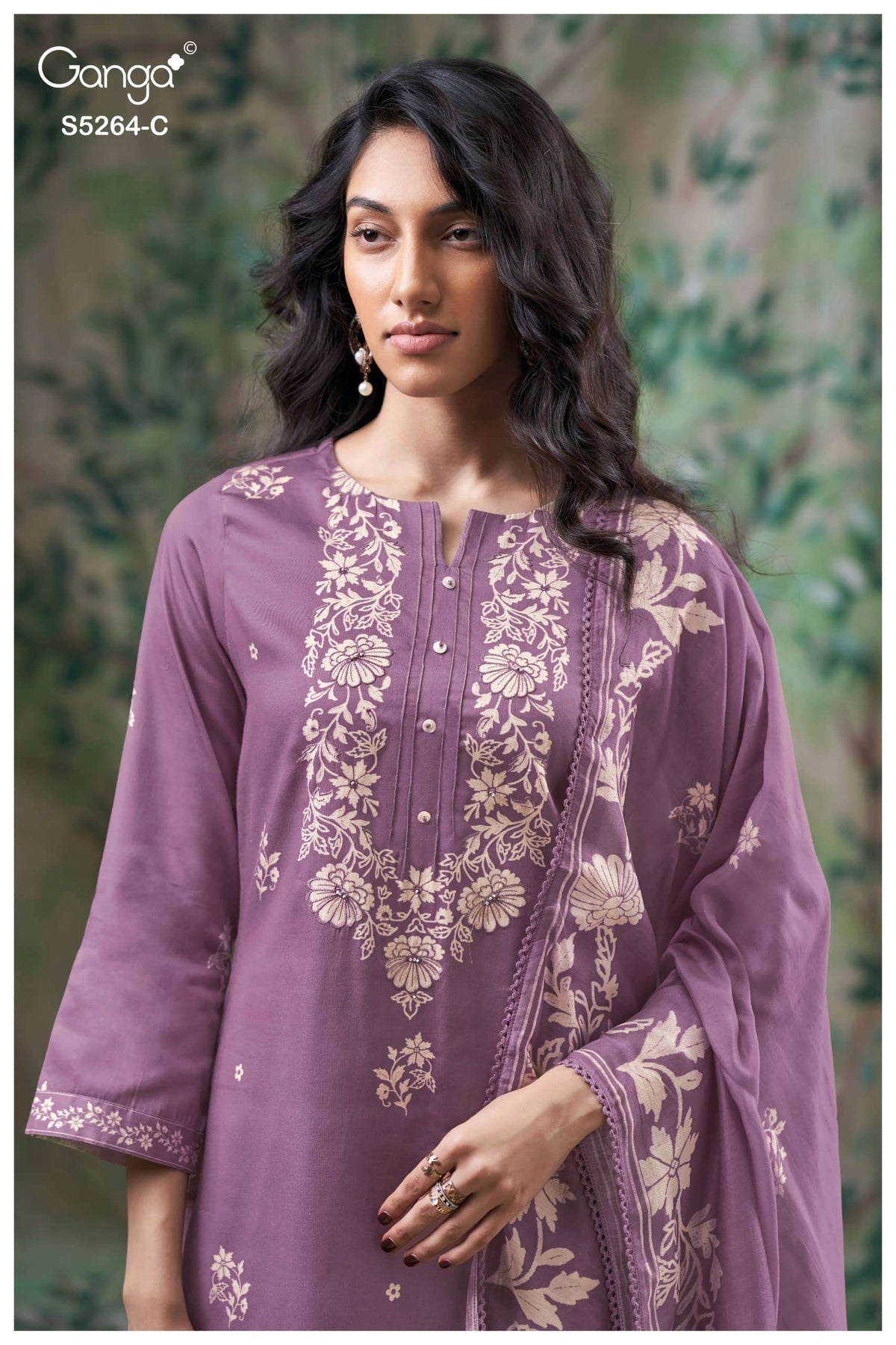 Ganga Fashion Flossie 5264 Pure Wool Pashmina Dress Material