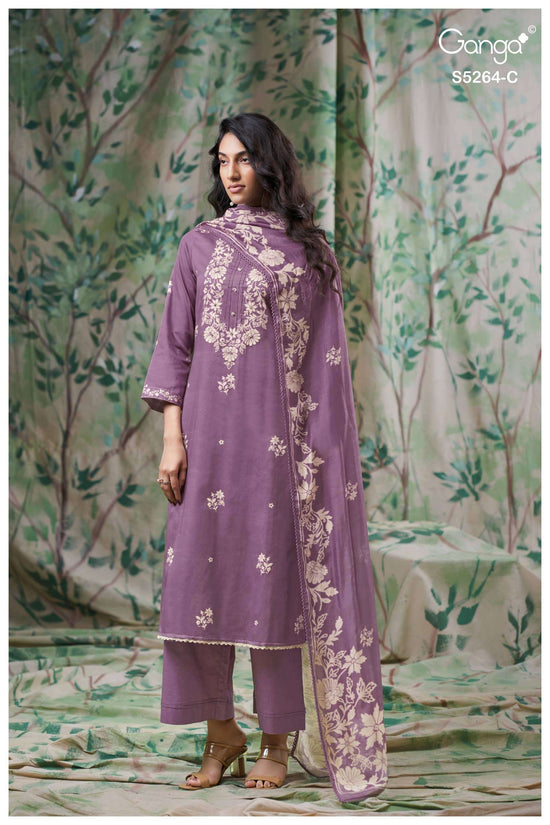 Ganga Fashion Flossie 5264 Pure Wool Pashmina Dress Material