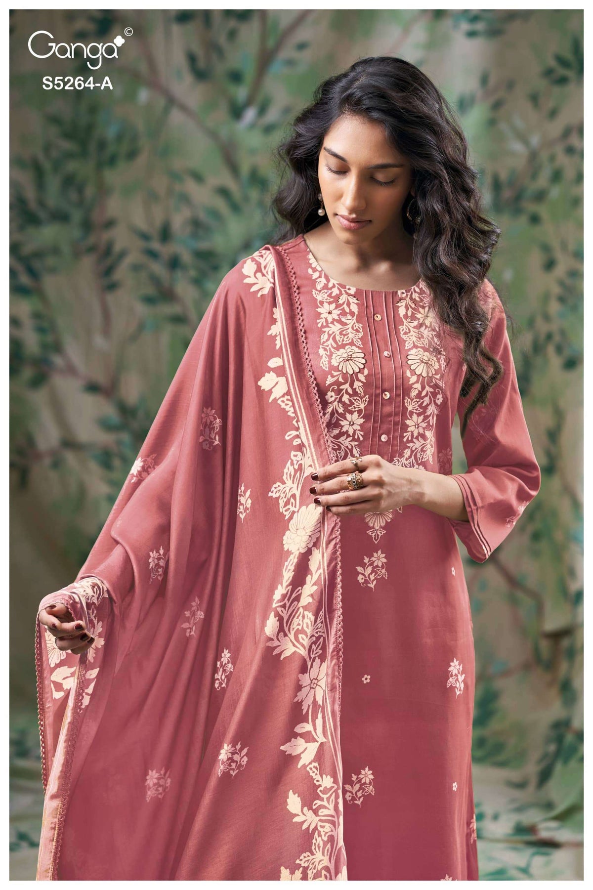 Ganga Fashion Flossie 5264 Pure Wool Pashmina Dress Material