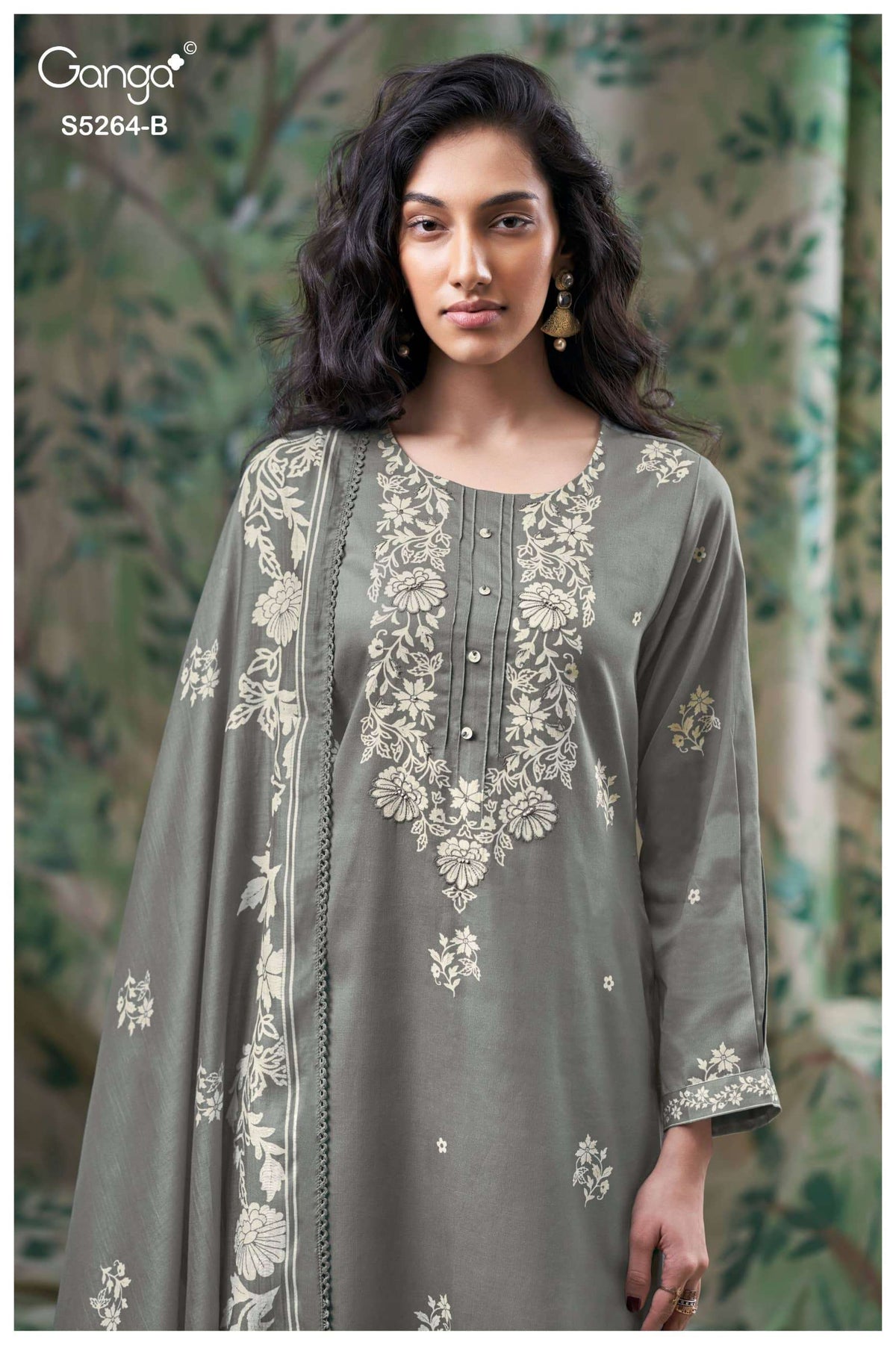 Ganga Fashion Flossie 5264 Pure Wool Pashmina Dress Material