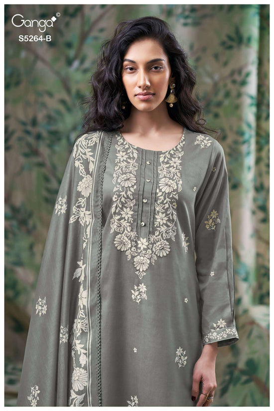 Ganga Fashion Flossie 5264 Pure Wool Pashmina Dress Material