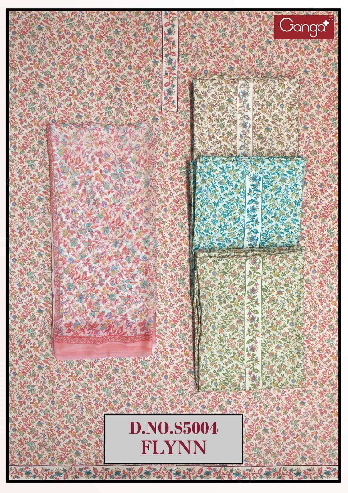 Ganga Fashion Fylnn 5004 Premium Cotton Printed Dress Material - Amrah Wholesale