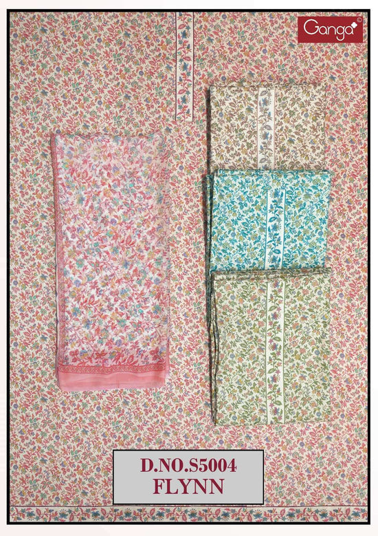 Ganga Fashion Fylnn 5004 Premium Cotton Printed Dress Material - Amrah Wholesale