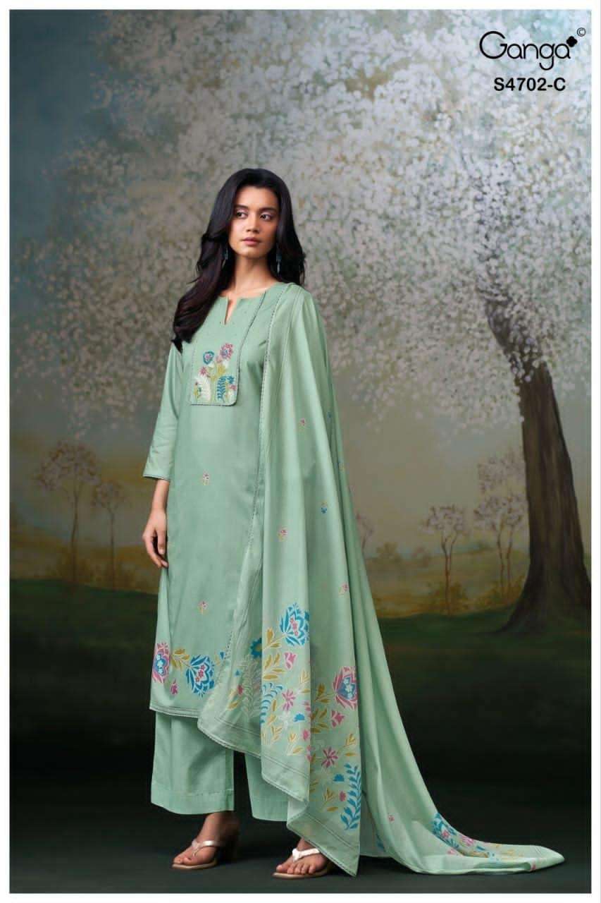 Ganga Fashion Garvika 4702 Premium Cotton Dress Material - Amrah Wholesale