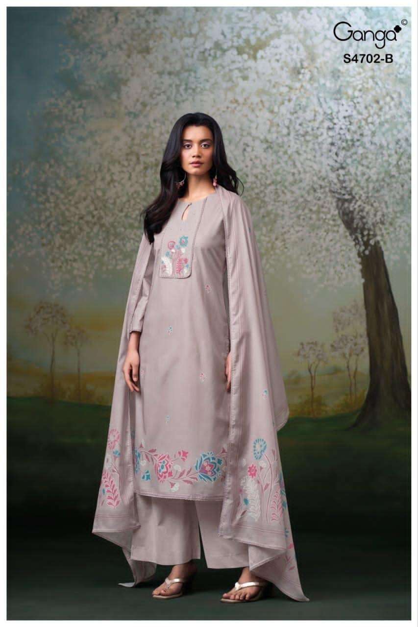 Ganga Fashion Garvika 4702 Premium Cotton Dress Material - Amrah Wholesale