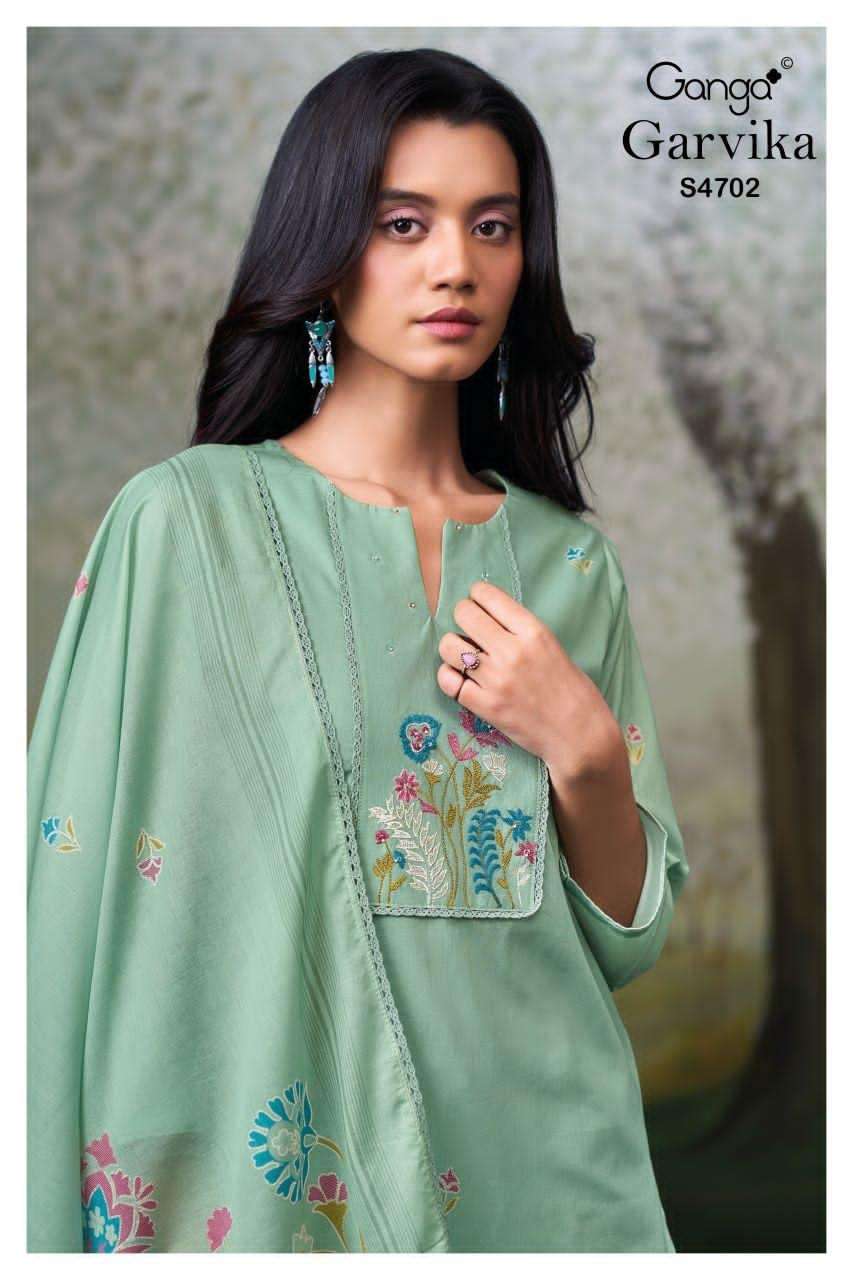 Ganga Fashion Garvika 4702 Premium Cotton Dress Material - Amrah Wholesale