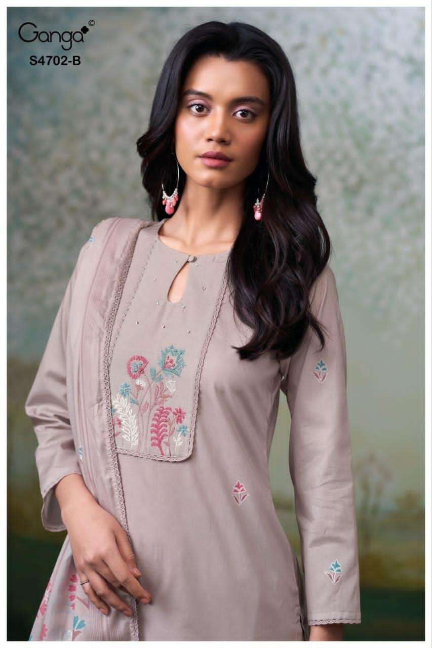 Ganga Fashion Garvika 4702 Premium Cotton Dress Material - Amrah Wholesale