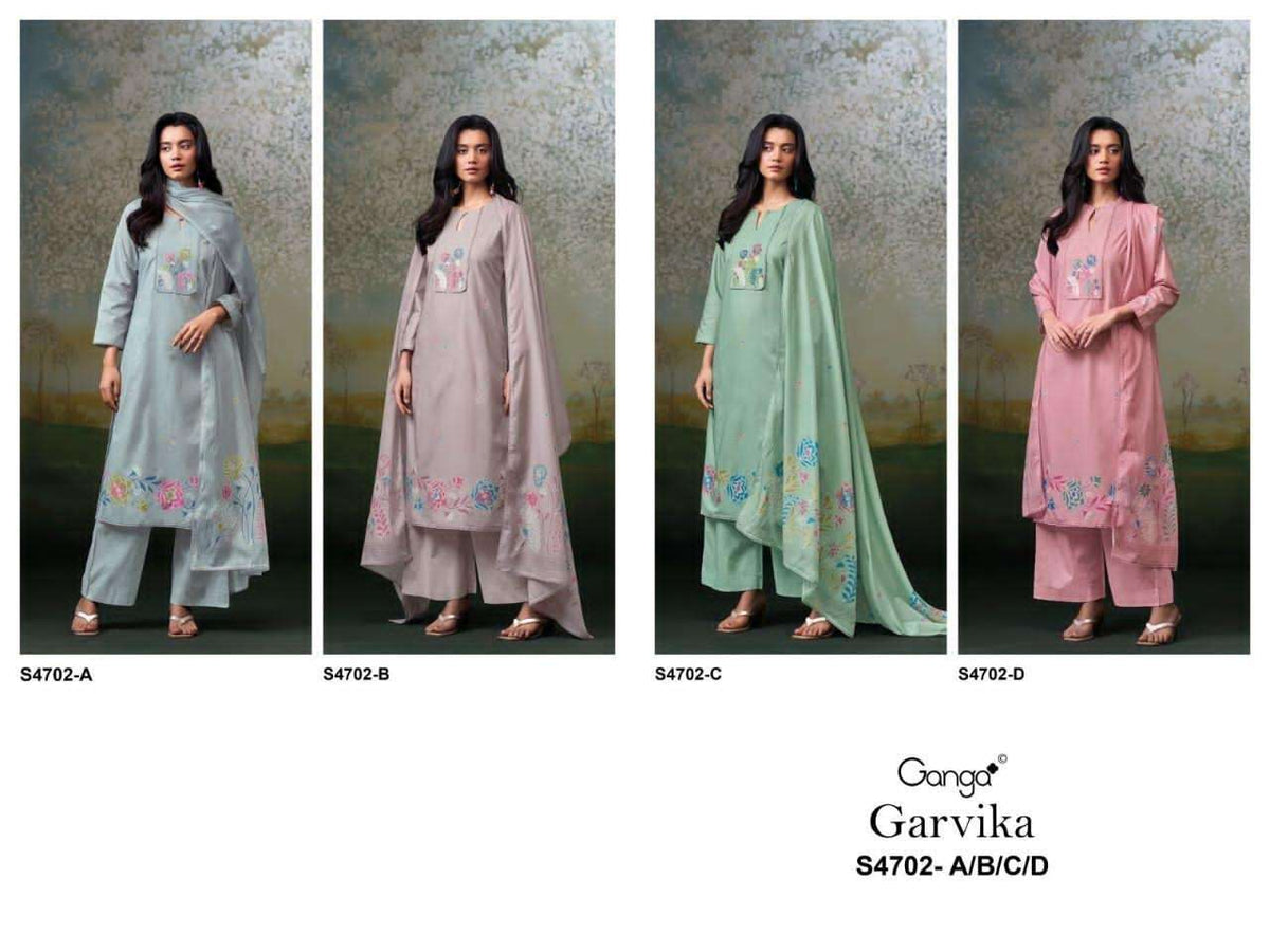 Ganga Fashion Garvika 4702 Premium Cotton Dress Material - Amrah Wholesale