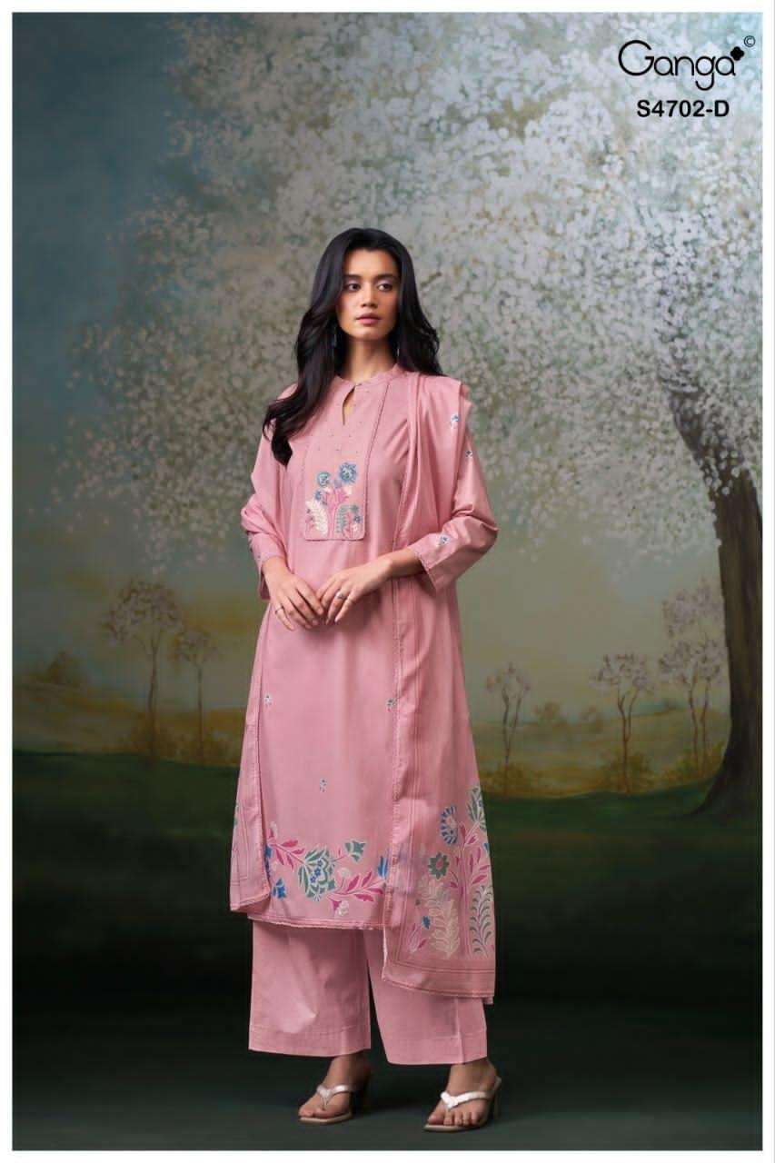 Ganga Fashion Garvika 4702 Premium Cotton Dress Material - Amrah Wholesale