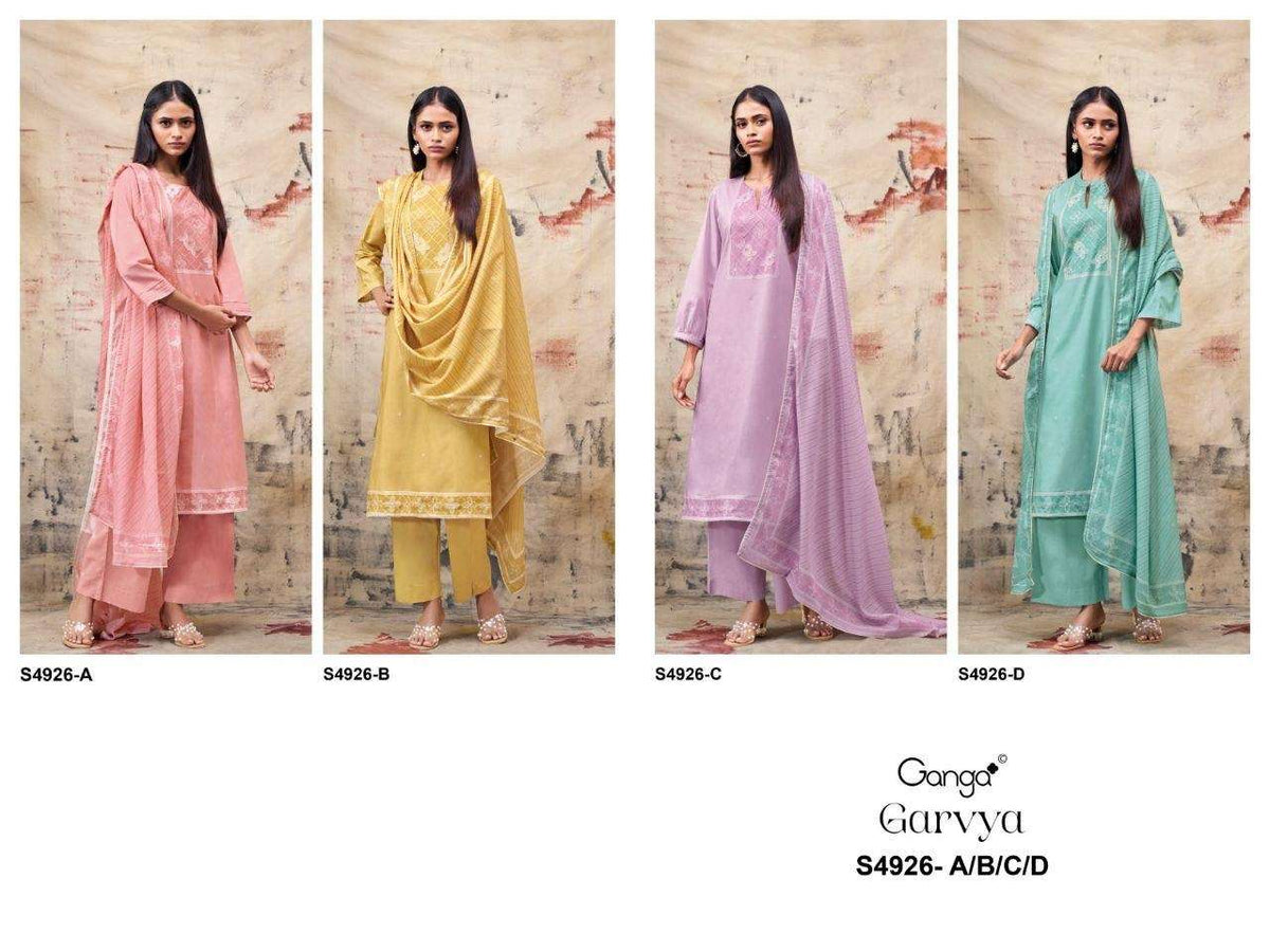Ganga Fashion Garvya 4926 Premium Cotton Dress Material - Amrah Wholesale