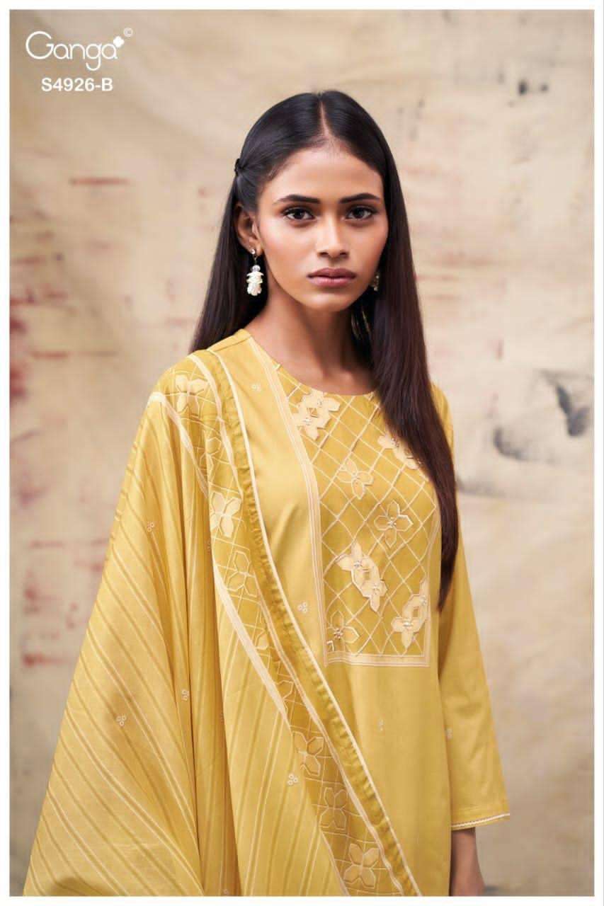 Ganga Fashion Garvya 4926 Premium Cotton Dress Material - Amrah Wholesale
