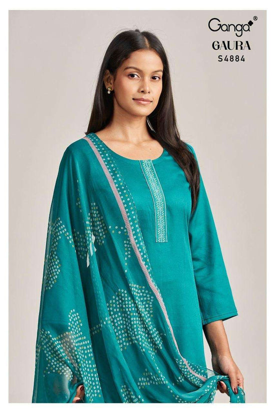Ganga Fashion Gaura 4884 Pure Cotton Satin Dress Material