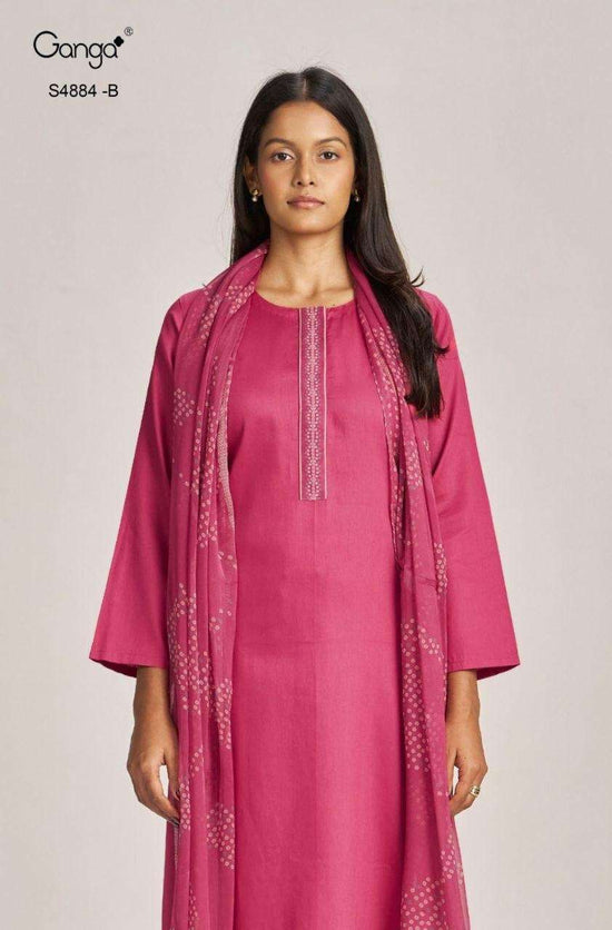Ganga Fashion Gaura 4884 Pure Cotton Satin Dress Material