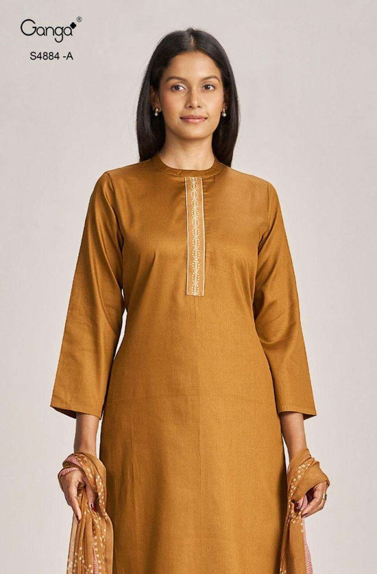 Ganga Fashion Gaura 4884 Pure Cotton Satin Dress Material