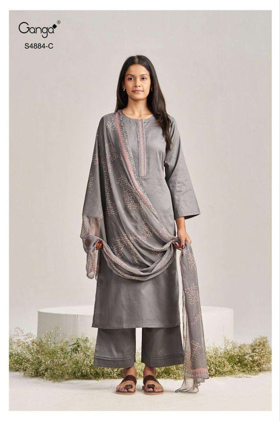 Ganga Fashion Gaura 4884 Pure Cotton Satin Dress Material