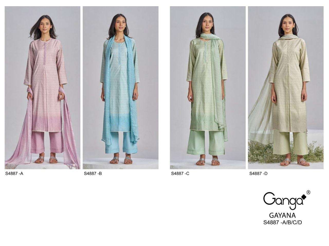 Ganga Fashion Gayana 4887 Embroidered Cotton Dress Material