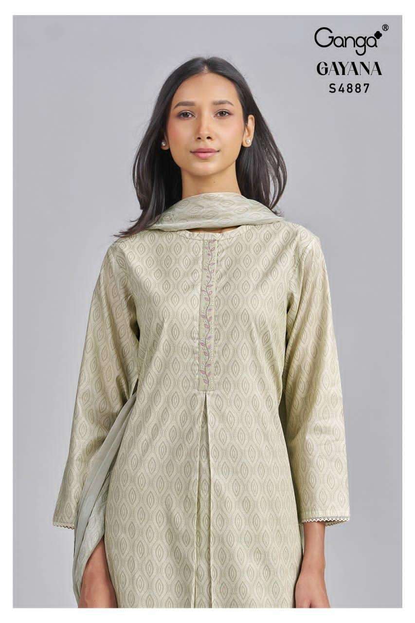 Ganga Fashion Gayana 4887 Embroidered Cotton Dress Material - Amrah Wholesale