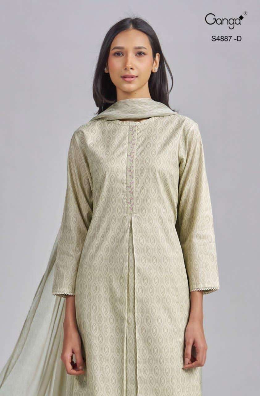 Ganga Fashion Gayana 4887 Embroidered Cotton Dress Material - Amrah Wholesale