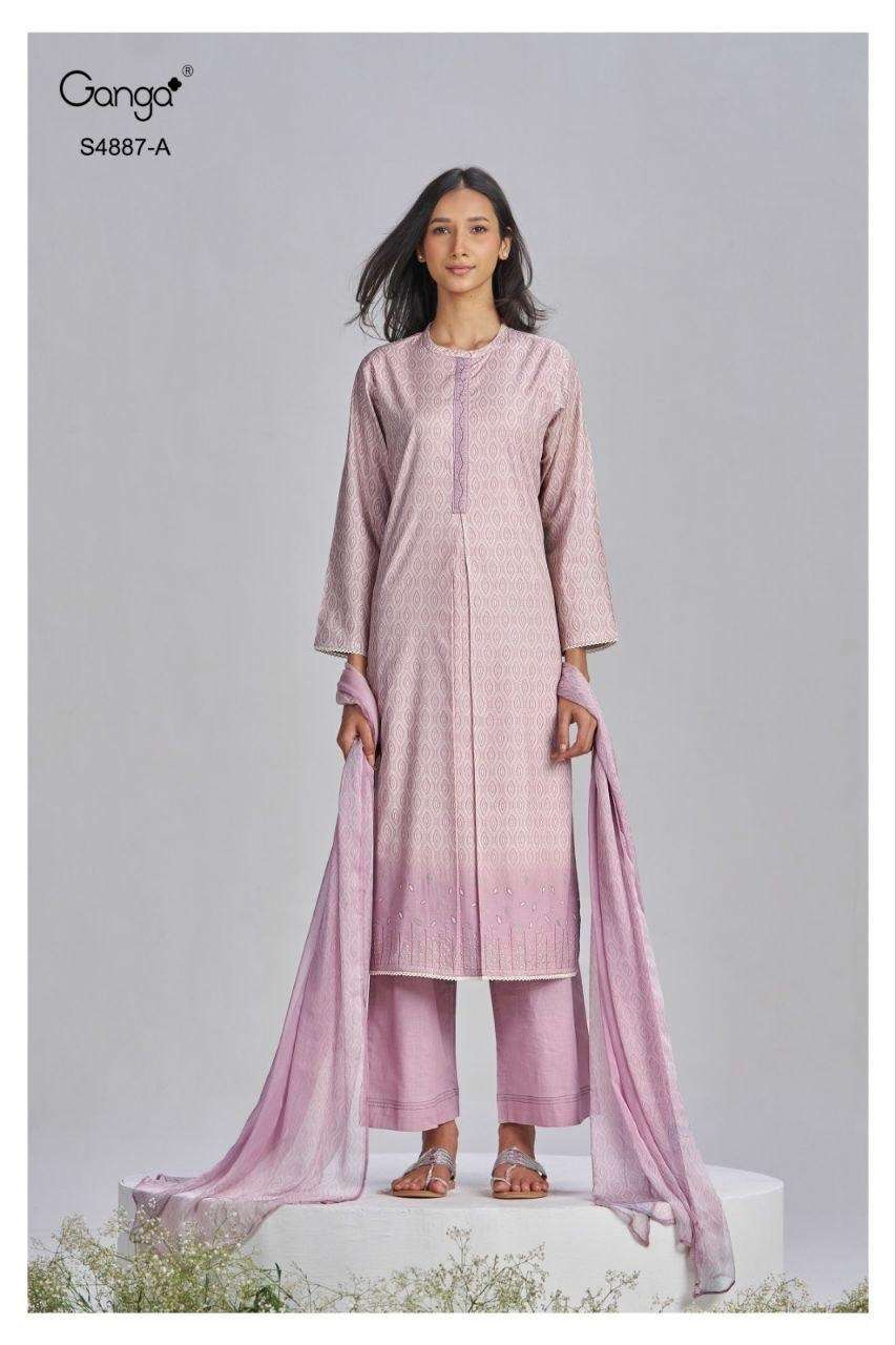 Ganga Fashion Gayana 4887 Embroidered Cotton Dress Material - Amrah Wholesale
