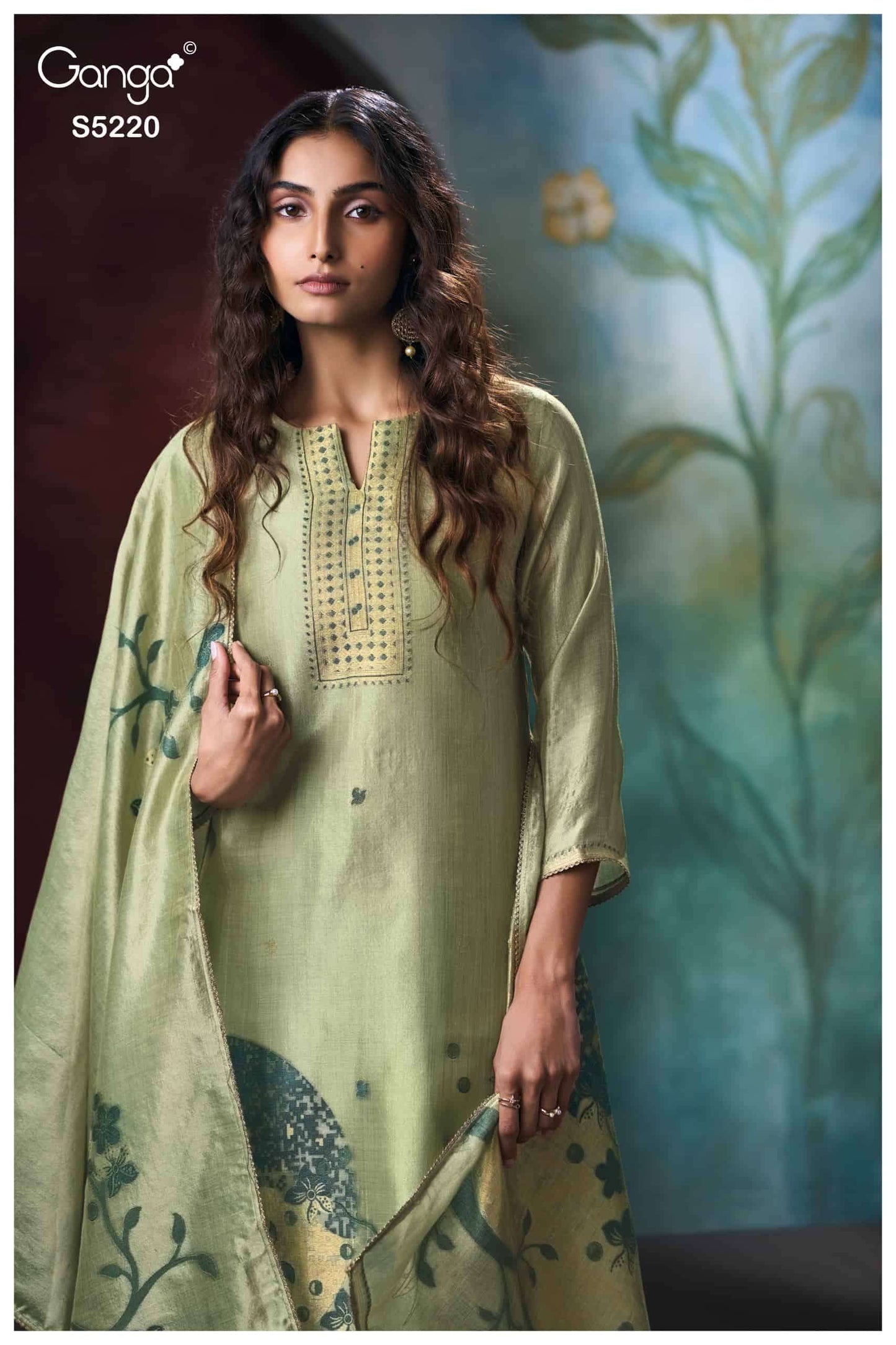 Ganga Fashion Geyana 5220 Premium Viscose Silk Jacquard Dress Material