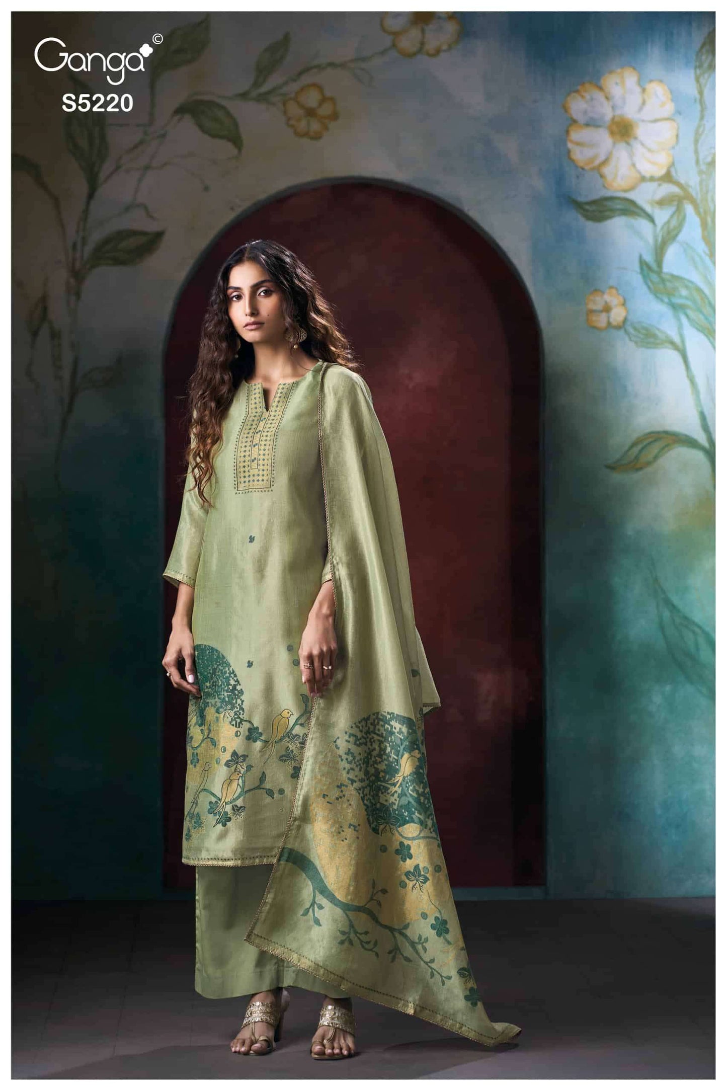 Ganga Fashion Geyana 5220 Premium Viscose Silk Jacquard Dress Material