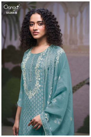 Ganga Fashion Ghena 5265 Premium Cotton Satin Dress Material