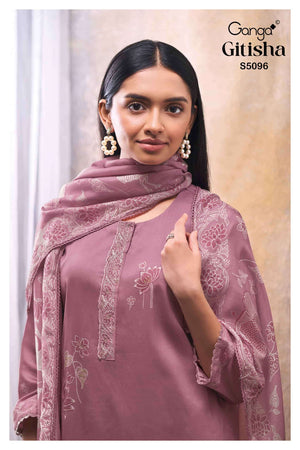 Ganga Fashion Gitisha 5096 Premium Cotton Satin Dress Material