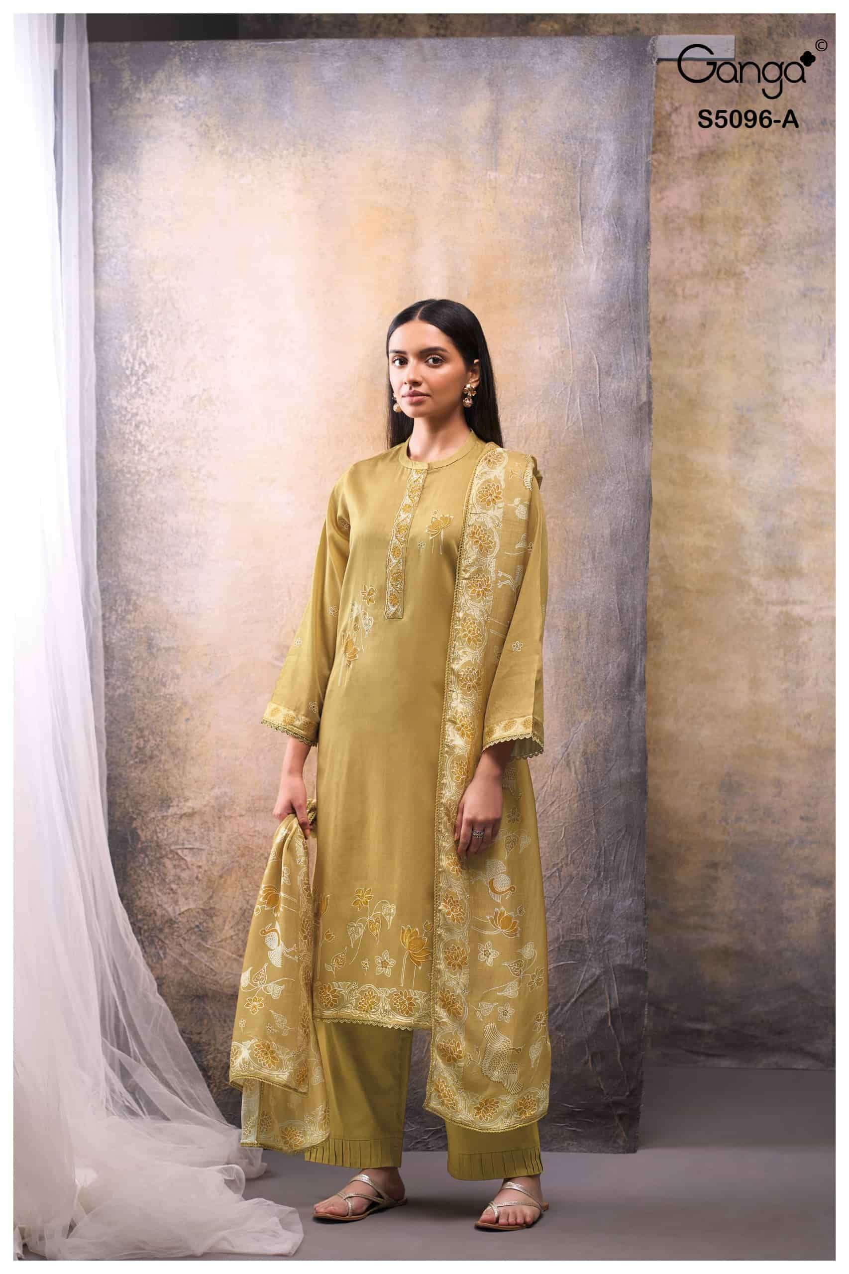 Ganga Fashion Gitisha 5096 Premium Cotton Satin Dress Material