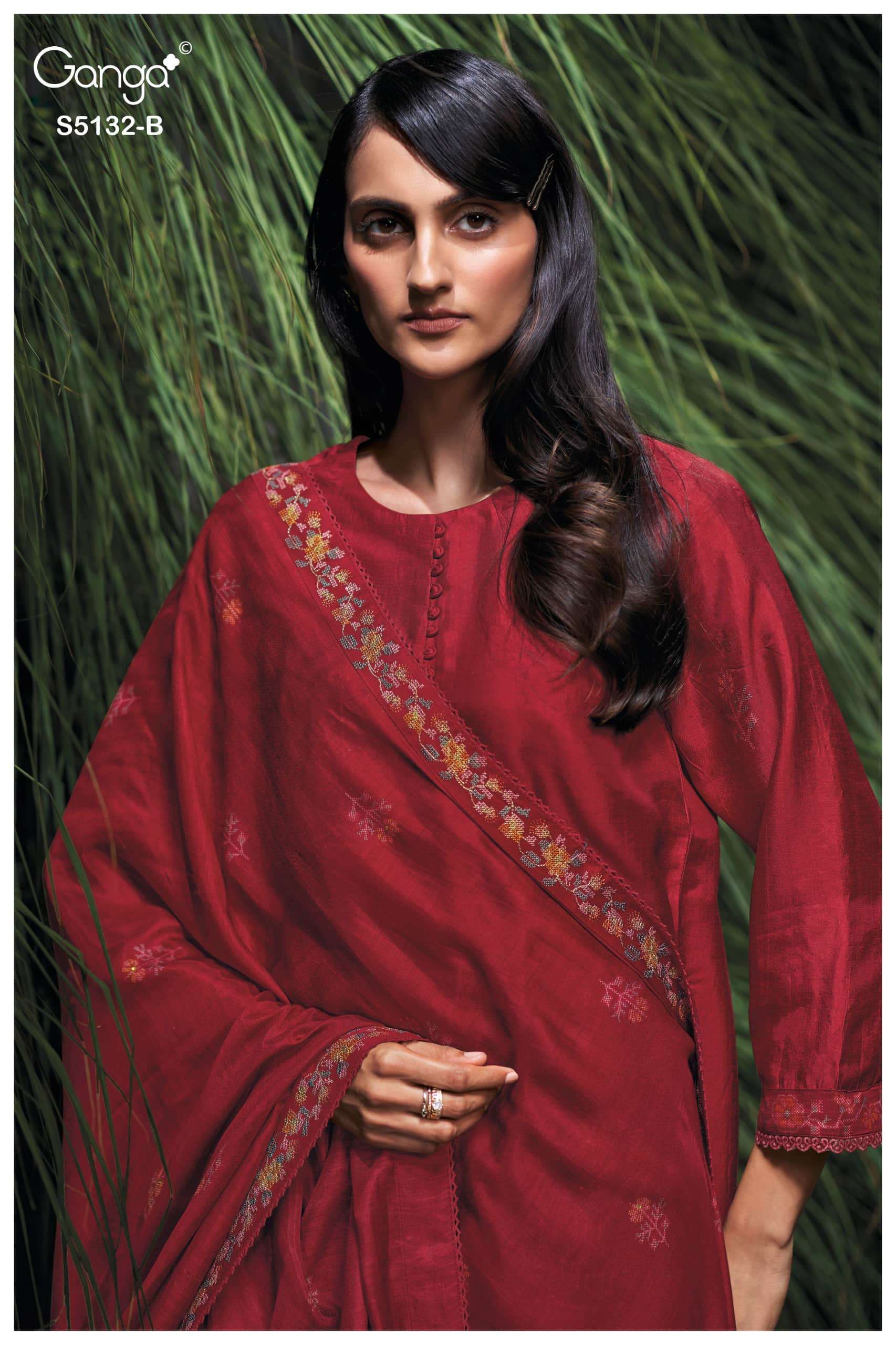 Ganga Fashion Giulia 5132 Premium Pure Bemberg Russian Silk Dress Material