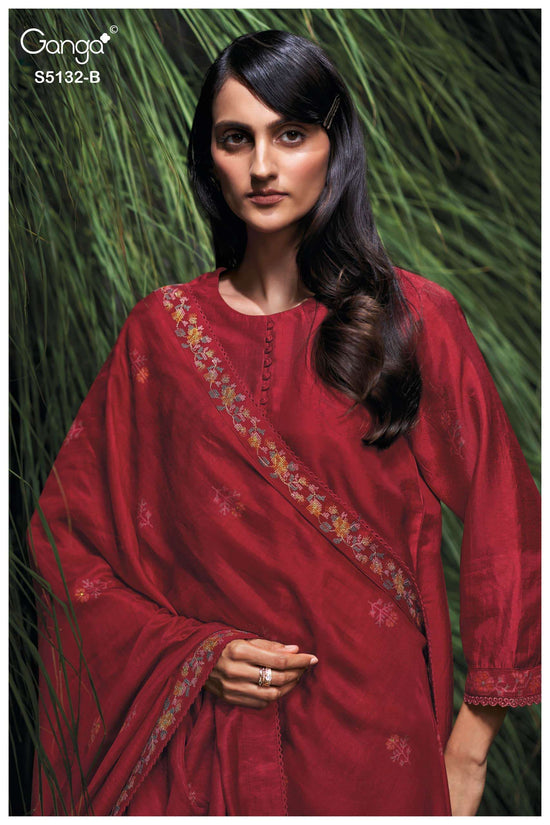 Ganga Fashion Giulia 5132 Premium Pure Bemberg Russian Silk Dress Material
