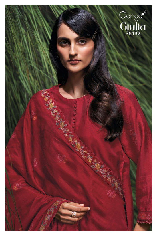 Ganga Fashion Giulia 5132 Premium Pure Bemberg Russian Silk Dress Material