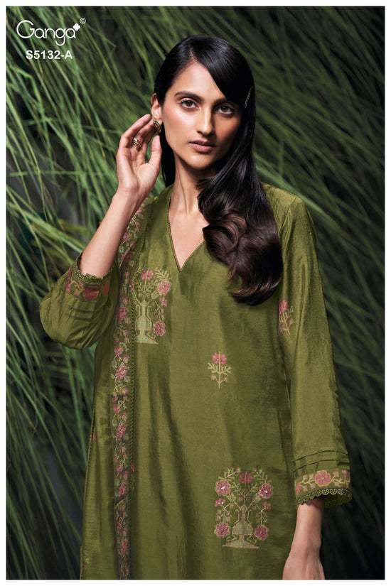 Ganga Fashion Giulia 5132 Premium Pure Bemberg Russian Silk Dress Material