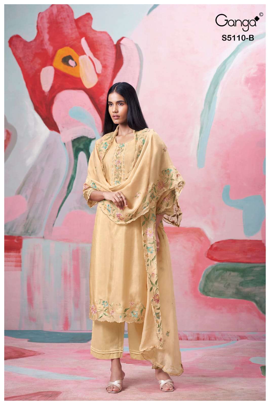 Ganga Fashion Givaira 5110 Premium Bemberg Silk Dress Material