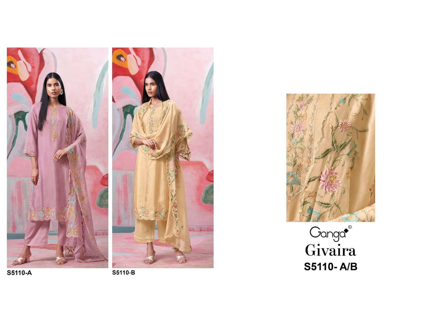 Ganga Fashion Givaira 5110 Premium Bemberg Silk Dress Material