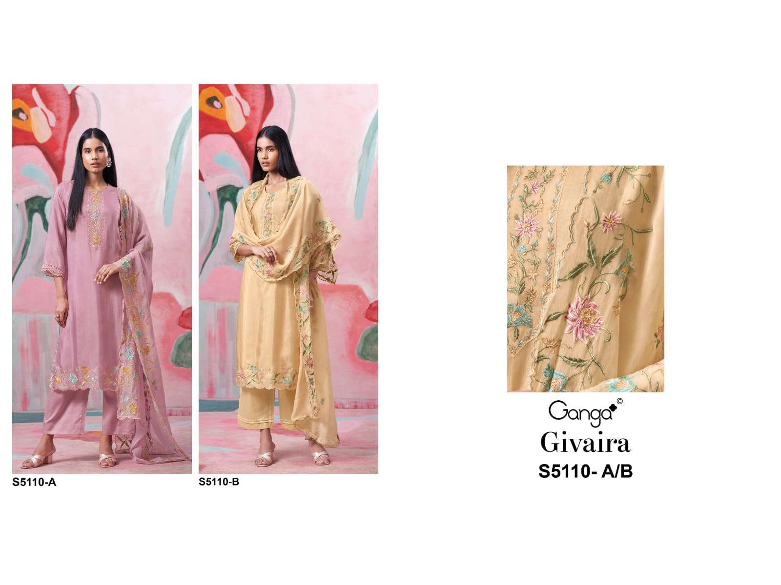 Ganga Fashion Givaira 5110 Premium Bemberg Silk Dress Material