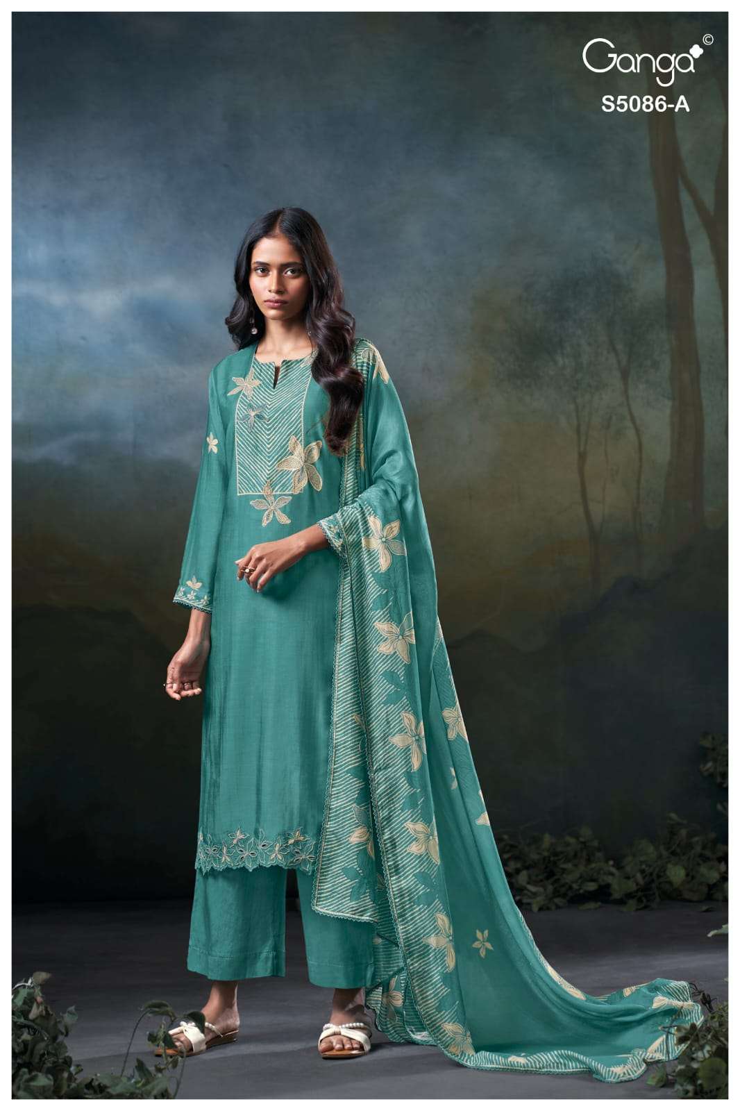 Ganga Fashion Givanna 5086 Bemberg Silk Dress Material
