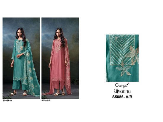 Ganga Fashion Givanna 5086 Bemberg Silk Dress Material