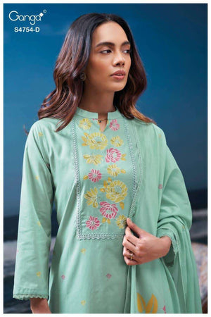 Ganga Fashion Gresmita 4754 Premium Cotton Pakistani Suit