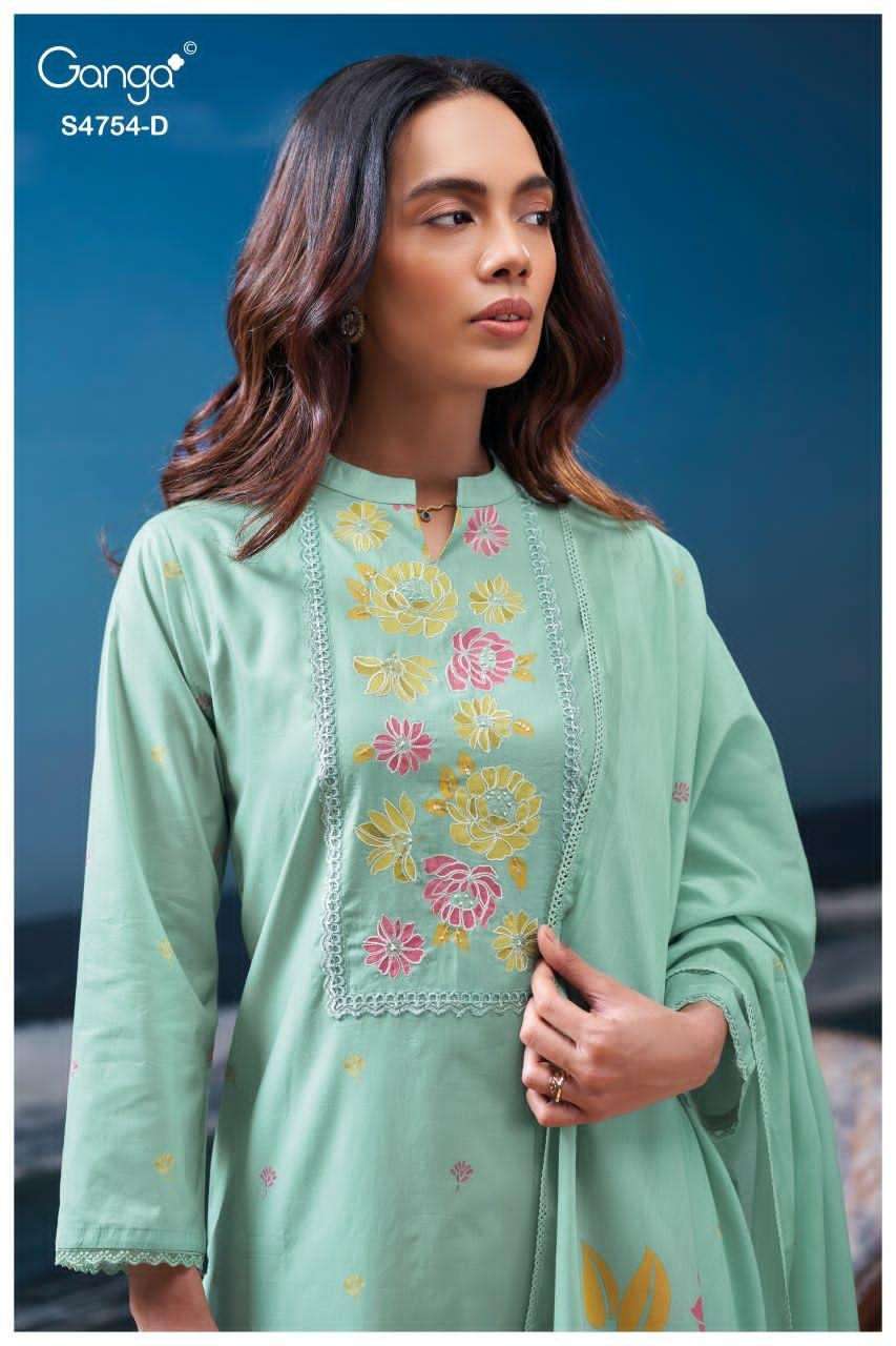 Ganga Fashion Gresmita 4754 Premium Cotton Pakistani Suit