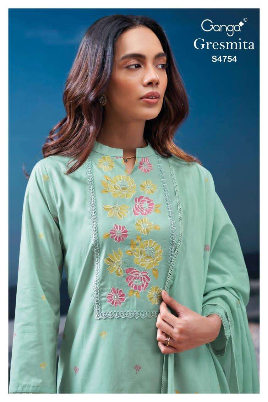 Ganga Fashion Gresmita 4754 Premium Cotton Pakistani Suit - Amrah Wholesale