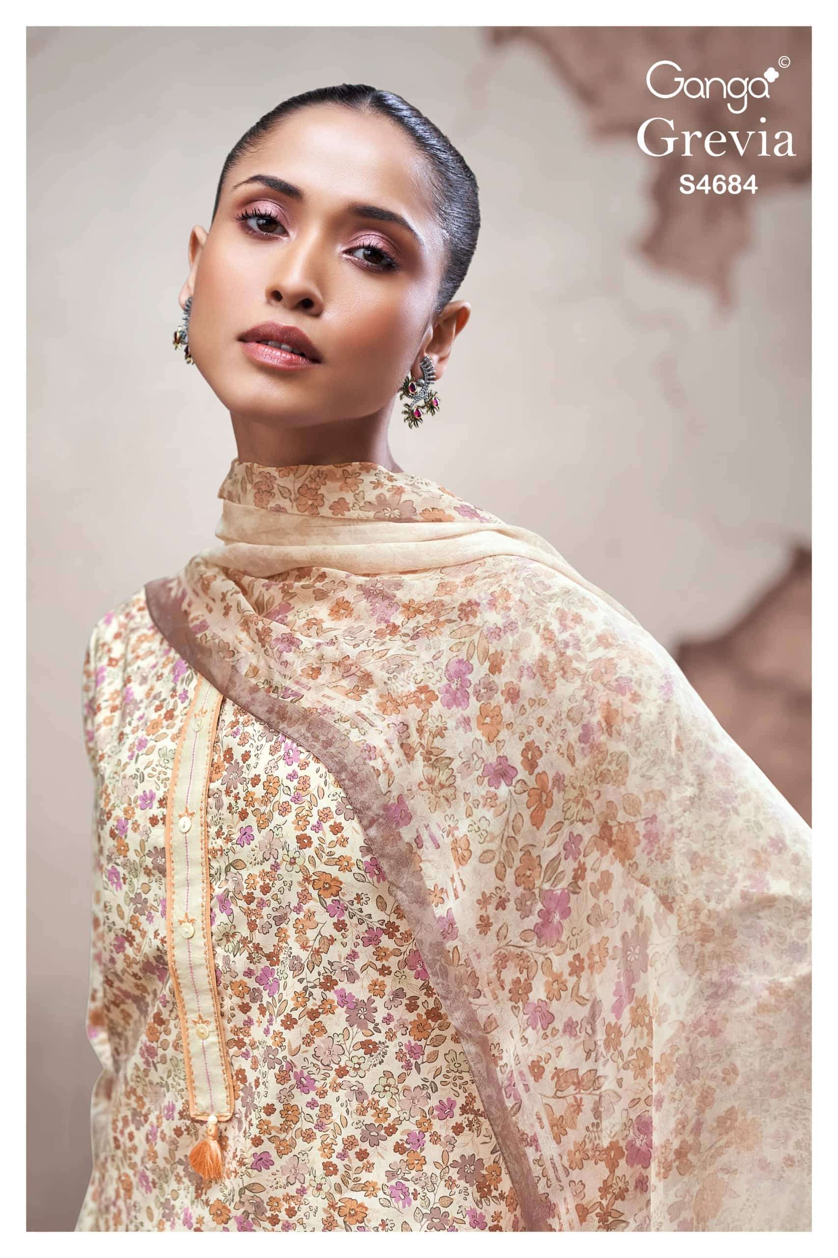 Ganga Fashion Grevia 4684 Cotton Printed Dress Material Wholesale