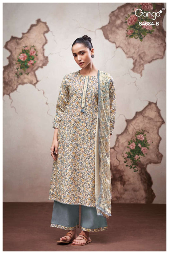 Ganga Fashion Grevia 4684 Cotton Printed Dress Material Wholesale